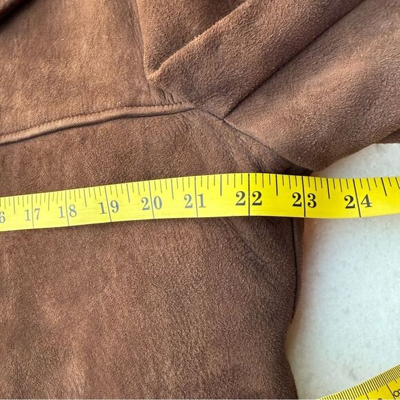 VINTAGE 70s McGregor Coat Whiskey Brown Suede Leather Bomber Barn Jacket | Sz 44 - Picture 5 of 14